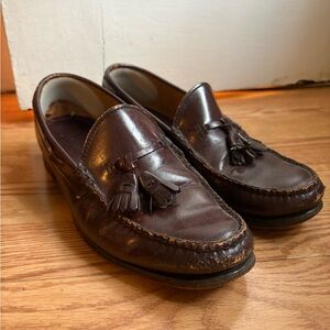 Lands' End Dark Brown Leather Tassel Loafers